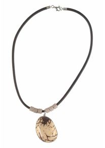 J. JAYZ, Damen Lederbandkette, Beige / Schwarz