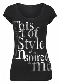 Laura Scott, Damen Print-Shirt, Schwarz