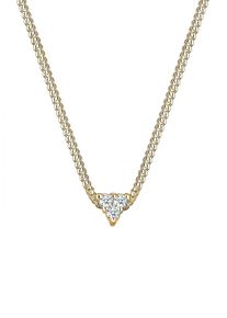 Diamore, Damen Halskette 'Dreieck, Geo', Gold / Weiß