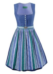Country Line, Damen Dirndl midi, Blau / Gr&uuml;n