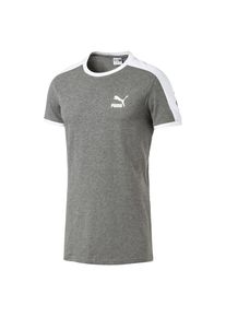 Puma, Herren Shirt 'Iconic T7 Slim', Rauchgrau / Weiß