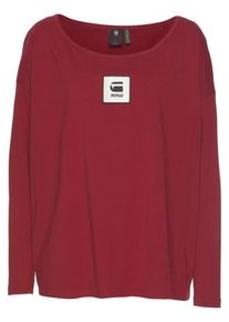 G-Star Raw, Damen Shirt 'Bilbi box', Weinrot / Schwarz / Weiß