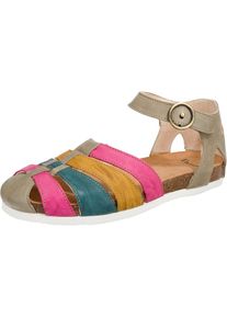 Think!, Damen Sandalen 'Shik', Camel / Senf / Petrol / Pink