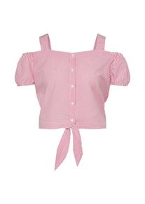 Only, Damen Top 'NICOLEN', Pink / Weiß