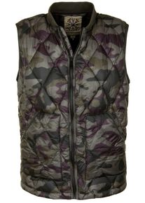 DSTREZZED, Herren Steppweste 'BODYWARMER DENSE NYLON', Oliv / Weinrot
