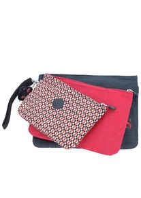 Kipling, Damen Wristlet Kosmetiktaschen-Set 'Beauty of Gifting Iaka L', Blaumeliert / Melone