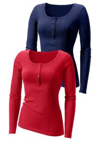 H.I.S. H.I.S, Damen Langarmshirts, Dunkelblau / Rot