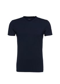 Selected Homme, Herren V-Ausschnitt-Shirt aus Pima-Baumwolle, Nachtblau