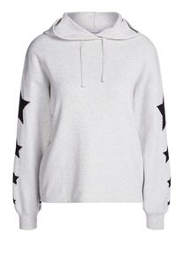 Oui, Damen Pullover, Hellgrau / Schwarz