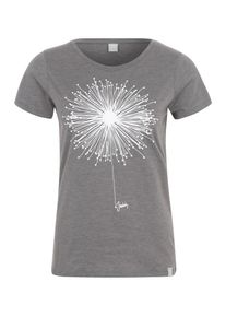 Iriedaily, Damen T-Shirt 'Blowball', Graumeliert / Weiß