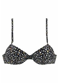 Lascana, Damen Push-Up-Top 'Ella', Gold / Schwarz / Weiß