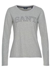 Gant, Damen Shirt, Graumeliert / Schwarz