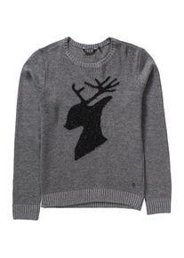 Vingino, M&auml;dchen Pullover 'MEGAN', Graumeliert / Schwarz