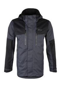 Jack Wolfskin, Herren 3-in-1 Funktionsjacke 'JASPER FLEX', Dunkelgrau / Schwarz