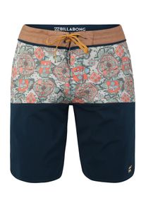 Billabong, Herren Boardshorts 'fifty50', Beige / Kobaltblau / Orange