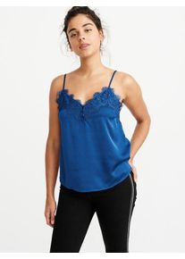 Abercrombie & Fitch Abercrombie & Fitch, Damen Bluse 'LACE CAMI W BUTTON UPDATE', Blau