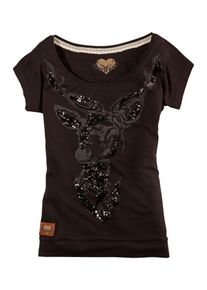 Marjo, Damen Trachtenshirt, Schwarz