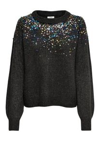 Jacqueline de Yong, Damen Strickpullover, Dunkelgrau / Mischfarben