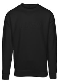 Mister Tee, Herren Crewneck 'Embossed NASA Worm', Schwarz