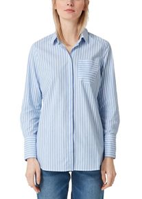 s.Oliver RED LABEL, Damen Streifenbluse mit breiten Manschetten, Hellblau / Weiß