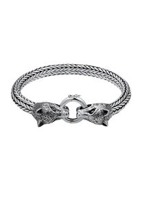 Kuzzoi, Herren Armband 'Wolf', Silber