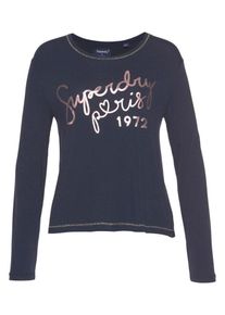 Superdry, Damen Shirt 'Cassie', Navy / Rosa