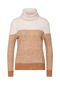 Only, Damen Pullover, Hellbraun / Rosa / Wei&szlig;