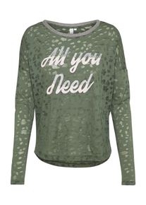 Q/S Designed By, Damen Sweatshirt, Grasgrün / Silber