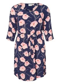 JUNAROSE, Damen Kleid, Nachtblau / Rosa / Orangerot