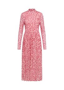 NA-KD, Damen Kleid 'Mesh LS Midi', Pink / Rot