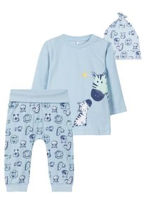 name it, Mädchen Top + Hose Geschenk-Set, Blau / Hellblau