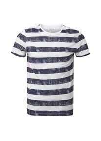 Tom Tailor Denim, Herren T-Shirt, Marine / Weiß
