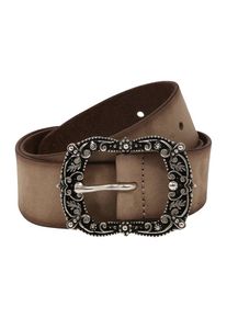 Vanzetti, Damen Veloursledergürtel 4.0cm, Taupe