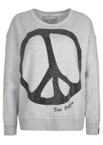 True Religion, Damen Sweatshirt, Graumeliert / Schwarz