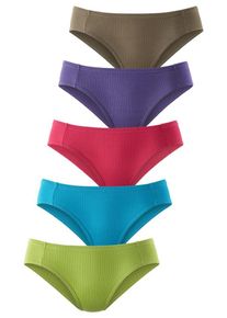 Petite Fleur, Damen Pikee-Bikinislips (5 Stck.), Aqua / Enzian / Mokka / Apfel / Cyclam