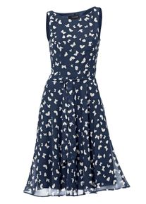 Heine, Damen Druckkleid, Navy