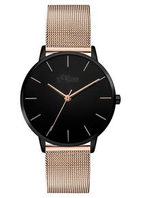s.Oliver RED LABEL, Damen uhr 'SO-3530-MQ', Rosegold / Schwarz