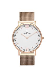 Kapten & Son Kapten & Son, Damen Analoguhr 'Campina Mesh', Bronze