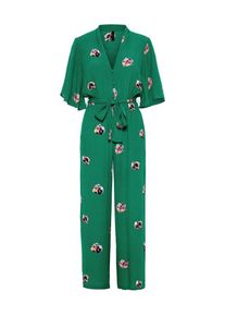Y.A.S, Damen Jumpsuit, Grün / Dunkellila / Rosa