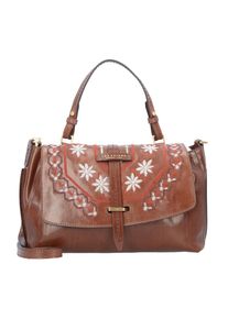 The Bridge, Damen Fiesole Handtasche Leder 30 cm, Karamell / Hellrot