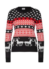 Vila, Damen Pullover 'VIRUDOLF', Blau / Rot / Wei&szlig;