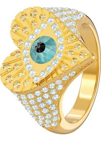 Swarovski, Damen Ring 'Lucky Goddess 5482532', Aqua / Goldgelb / Silber