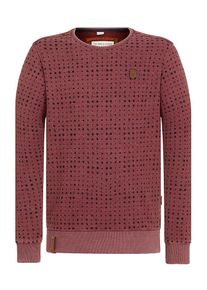 Naketano, Herren Sweatshirt 'Tinte aufm Füller', Bordeaux / Schwarz