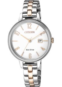 Citizen, Damen Solaruhr 'EW2446-81A', Rosegold / Silber / Weiß
