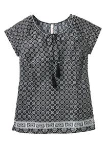 sheego Casual, Damen Tunika, Basaltgrau / Wei&szlig;