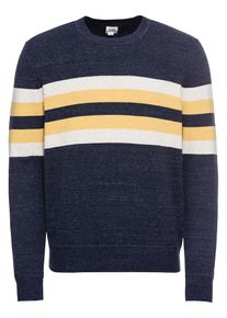 GAP, Herren Pullover 'V-SH CTTN CREW', Navy / Senf / Weiß