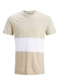 Jack & Jones JACK & JONES, Herren T-Shirt, Hellbeige / Wei&szlig;