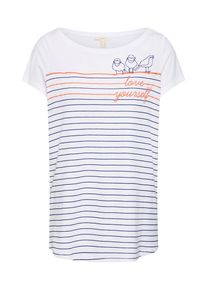 Esprit, Damen Shirt 'Anchor', Orange / Schwarz / Weiß