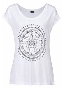 Lascana, Damen Strandshirt, Weiß