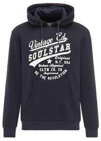 Soulstar, Herren Hoodie, Nachtblau / Wei&szlig;
